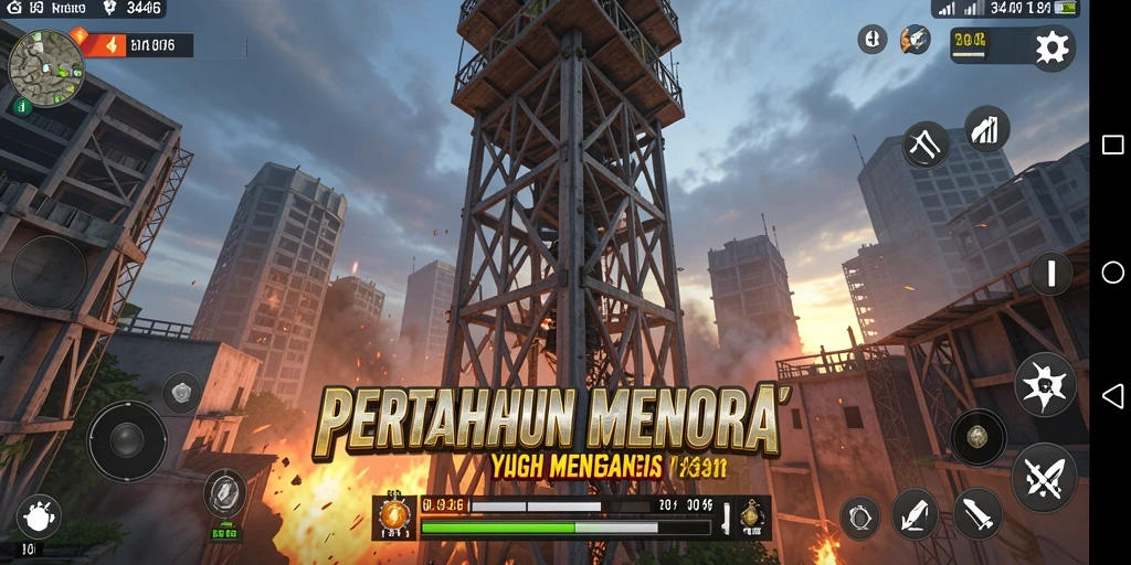 Gameplay menegangkan di Tower Defense 3446 dengan berbagai jenis menara.