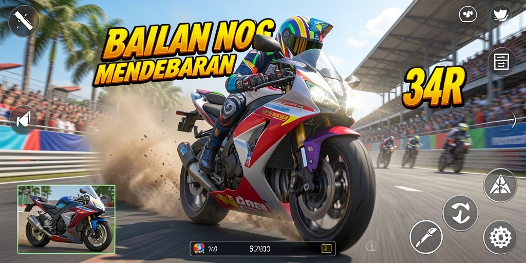 Tampilan gameplay yang intens dan menarik dalam 34R.