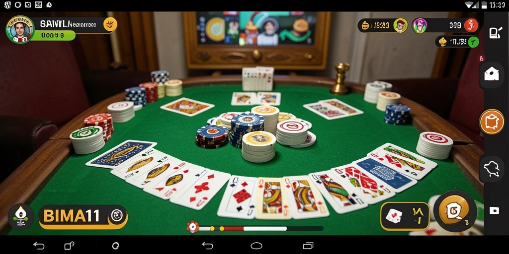 Screenshot BIMA11 menampilkan gameplay Gaple yang mendebarkan.