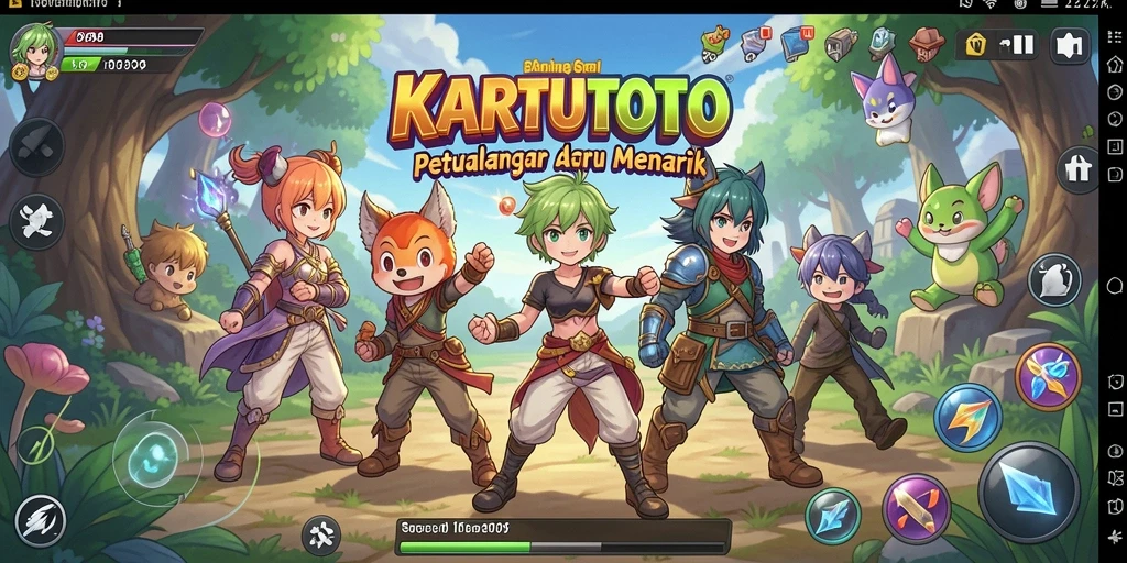 Screenshot menampilkan gameplay seru di KARTUTOTO dengan aksi karakter Anime.