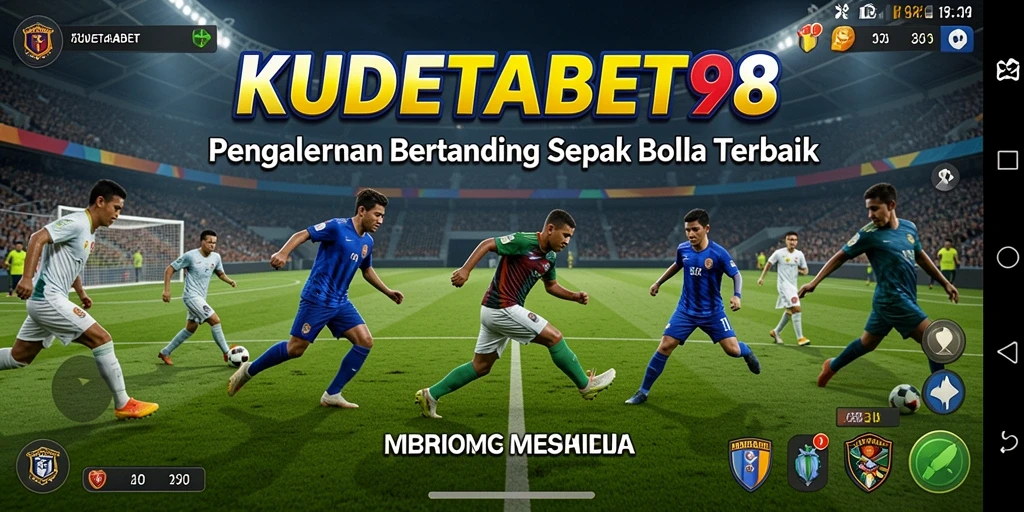 Screenshot gameplay KUDETABET98 yang menampilkan aksi sepak bola yang mendebarkan.