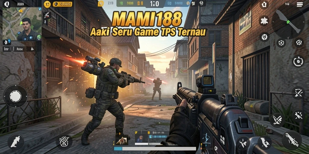 Screenshot utama MAMI188 menampilkan aksi seru dalam permainan TPS.
