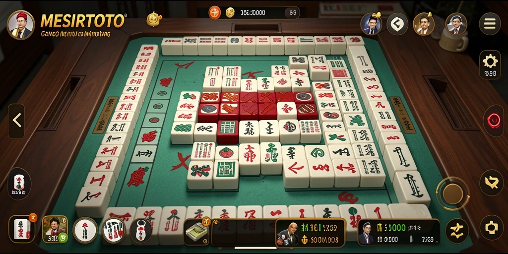 Tangkapan layar dari gameplay seru di MESIRTOTO yang menampilkan ubin Mahjong.