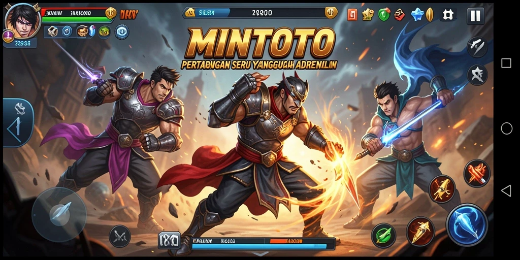 Menampilkan aksi pertarungan seru di MINTOTO dengan karakter unik.