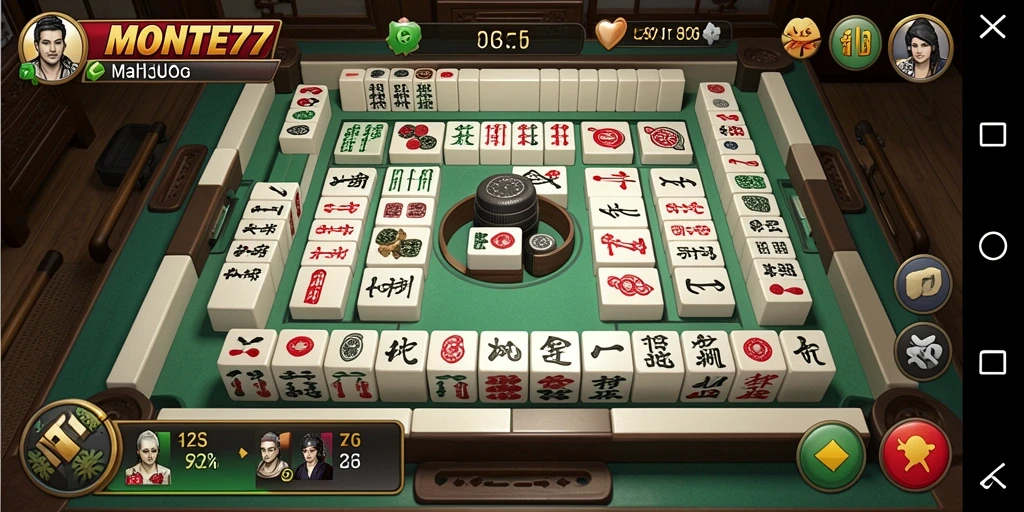 Tampilan gameplay <strong>MONTE77</strong> yang mendebarkan dan penuh strategi Mahjong.
