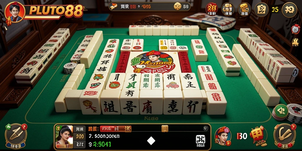 Screenshot gameplay Mahjong PLUTO88 yang menunjukkan aksi seru dan strategi.