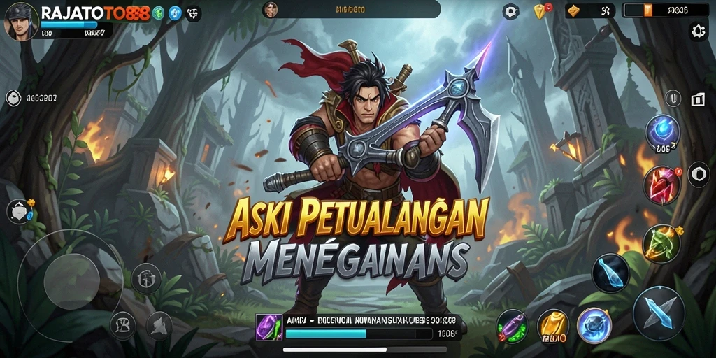 Tangkapan layar gameplay RAJATOTO88 dalam aksi pertarungan yang mendebarkan.